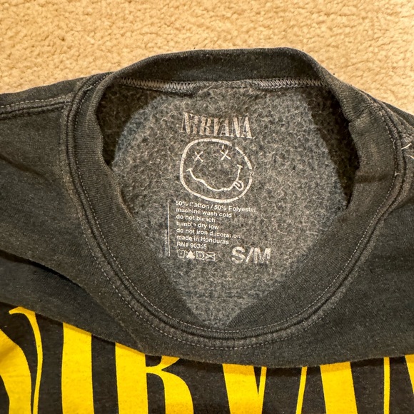 Urban Outfitters Women's X Nirvana Smile Overdyed Oversize Crew Neck Sweatshirt - Picture 5 of 5